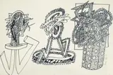 Untitled [Cactoid Composition] by Howard Arkley, 1986, fibre tipped pen on paper, offered May 2025