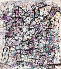 Untitled by Roger Kemp, 1984, synthetic polymer paint on paper on canvas, offered May 2025