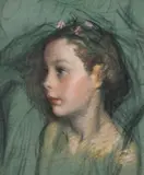 Portrait Of A Young Girl by Janet Agnes Cumbrae Stewart, pastel on paper on board, sold Jun 2025