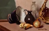 Still Life With Vase, Turnip And Vegetables by Sybil Craig, c.1925, oil on canvas on board, sold Jun 2025