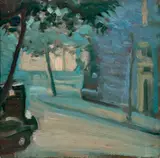 In Chelsea by Isabel May Tweddle, 1928, oil on wood panel, sold Jun 2025