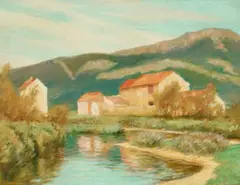 Farmhouse, Le Lavandou by Rupert Bunny, c.1924, oil on canvas, sold Jun 2025