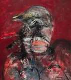 Screaming Head by Gareth Laurence Sansom, 1963, oil on composition board, sold Jun 2025