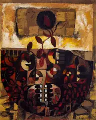 Study For Autumn In The Garden by Leonard French, c.1962, oil on composition board, sold Jun 2025