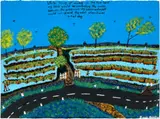 Irrigating The Vineyards During The Day by Ian Abdulla, 1991, synthetic polymer paint on paper, sold Jun 2025