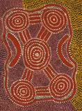 Untitled (Wilerata) by Old Walter Tjampitjinpa, 1977, synthetic polymer powder paint on composition board, sold Jun 2025