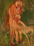 Mother and child by William Dobell, 1948, oil on composition board, offered Oct 2025