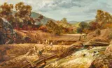 Gold fossickers by Jan Hendrik Scheltema, oil on canvas, offered Oct 2025