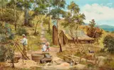 In search for gold by George Reynolds, c.1898, oil on canvas, sold Oct 2025