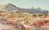 Lubra Springs, Oraparinnia by Hans Heysen, 1950, watercolour on paper, sold Oct 2025