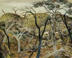 North East Victoria by Ray Crooke, c.1959, oil and tempera on composition board, offered Oct 2025