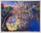 Blue pools by William Robinson, 2000, colour lithograph on paper, sold Oct 2025