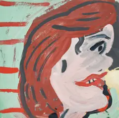 Profile by Rose Wylie, 1990, oil on paper, sold Oct 2025