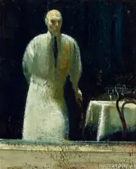 Study for The Waiter by Rick Amor, 1995, oil on linen, sold Sep 2025