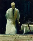 Study for The Waiter by Rick Amor, 1995, oil on linen, sold Sep 2025