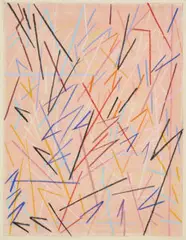 Abstract by Lesley Dumbrell, 1979, pastel on paper, sold Sep 2025