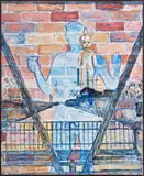 With cup overrun by Gunter Christmann, 1989 – 91, oil on linen, sold Sep 2025