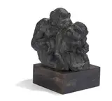 Singe et son petit by Joseph Constant, Terre cuite patinée noir, sold Oct 2025