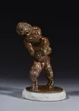 Faune et nymphe by Séraphin Soudbinine, Bronze à patine brun clair, sold Oct 2024