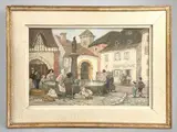 Hattstadt, Alsace by Jean Louis Lefort, Aquarelle gouachée, sold Sep 2024