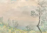 Paysage du "Lac de Cöme" by Jose Mingret, 1930, Aquarelle, sold Nov 2023