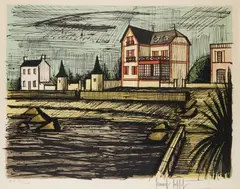 Brignogan, la plage" (1983) Sorlier 431 Reproduit page 53 du catalogue by Bernard Buffet, Lithographie en couleurs, sold Oct 2023