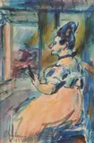 Scène de maison close, 1922 (?) by Léon Félix Georges Bonhomme, Aquarelle, sold Oct 2023