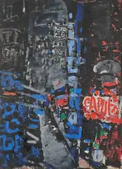 Rue animé by Jacques Yankel, Gouache signée en bas à droite, sold Oct 2023