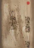 Composition by Jacques Lacomblez, Gouache sur papier, sold Oct 2023