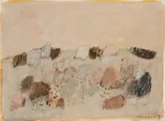 Paysage by Zoran Mušič, 1980, Gouache, sold Oct 2023