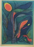 Composition by Gustave Singier, 1970, Lithographie en couleur signée et numérotée, sold Sep 2023