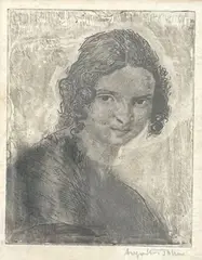 Portrait de femme by Augustus Edwin John, Eau-forte et aquatinte, sold Sep 2023