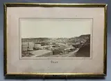 Panoramique du Port d'Oran (Algérie) by Léon Cairol, Tirage albuminé collé sur carton, portant le cachet humide du photographe dans la marge en, sold Sep 2025
