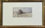 Paysage by Jacques Traversier, Aquarelle signée en bas à gauche et située en bas à droite, sold Sep 2025