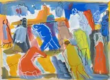 Procession à la Vierge by Pierre Ambrogiani, Gouache, sold Sep 2025