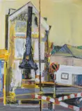 Le chantier de démolition by Jean-Jacques Morvan, Technique mixte, gouache, pastel et fusain, sold Sep 2025
