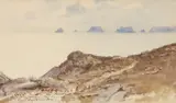 Vue de Camaret by Pierre Brette, 1952, Aquarelle sur papier, sold Mar 2023