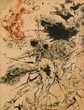 Dulcinea, planche de Don Quichotte, 1956-57 by Salvador Dalí, Lithographie en couleurs, jaunie, sold Apr 2024