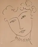 Etude sur le thème de» La Pompadour» by Henri Matisse, 1951, Lithographie sur chine appliqué sur vélin, sold Apr 2024