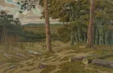 La forêt» by Henri Rivière, 1908, Lithographie couleurs, n°13 série les aspects de la nature, sold Apr 2024
