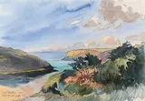 Port Kérel, Belle Île by Franck Sordot, 2016, Aquarelle, sold Apr 2024