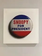 Snoopy for president by Lucas Price, 2016, Huile sur toile signée au dos Oil on canvas, sold Jun 2020