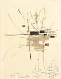 SANS TITRE by Georges Mathieu, 1966, Encre et aquarelle sur papier signé, dédicacé, sold May 2020