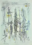 SANS TITRE by Francis Bott, 1954, Aquarelle et encre sur papier signé et daté en bas à gauche, sold May 2020