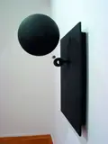 SYSTÈME SOLAIRE 7 (ANTIGRAVITY) by Takis, 2001, Panneau peint, aimant et sphère, sold May 2020
