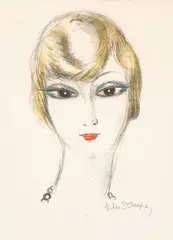 Jeune femme blonde. Planche du portfolio “Femmes” by Kees van Dongen, 1927, Lithographie en couleurs sur vélin, sold Mar 2025