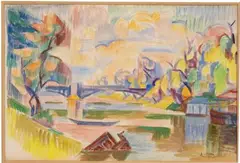 Bord de Marne, circa 1933 by André Lhote, Aquarelle et gouache sur papier, sold Mar 2025