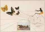 American Trotting Horses N°1. Planche de la série “Currier & Ives” by Salvador Dalí, 1971, Lithographie en couleurs et collage sur vélin, sold Mar 2025
