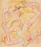 Couple by Hugh Weiss, 1990, Pastel, sold Sep 2023