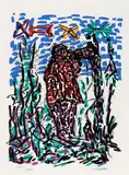 Le call" (1972) Série "Parler de corde by Jean Paul Riopelle, Lithographie, sold Mar 2025